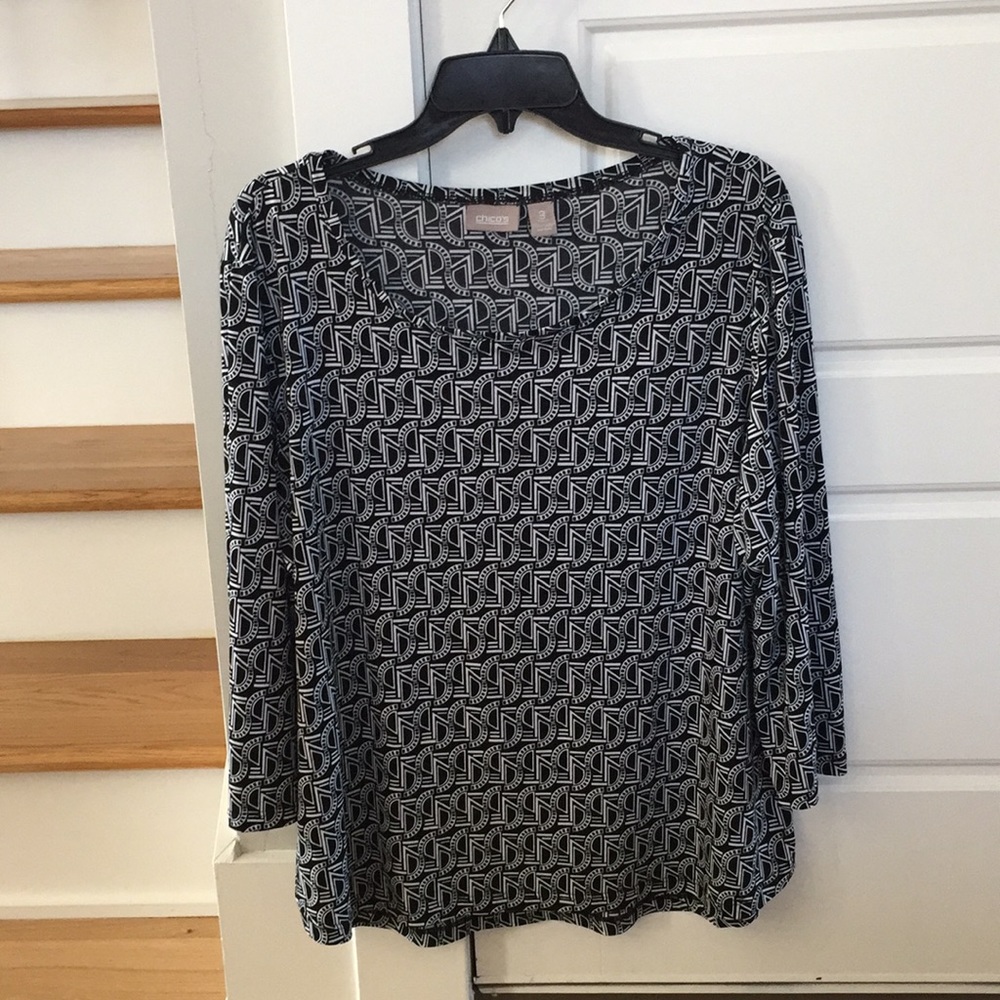 Chico's ladies shirt 3/4 length sleeve size 3